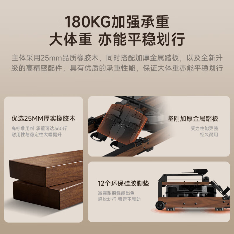 Goldsmith water resistance rowing machine home smart three-fold aerobic fitness equipment house of cards indoor rowing machine new product WR3L three-folding-with table board