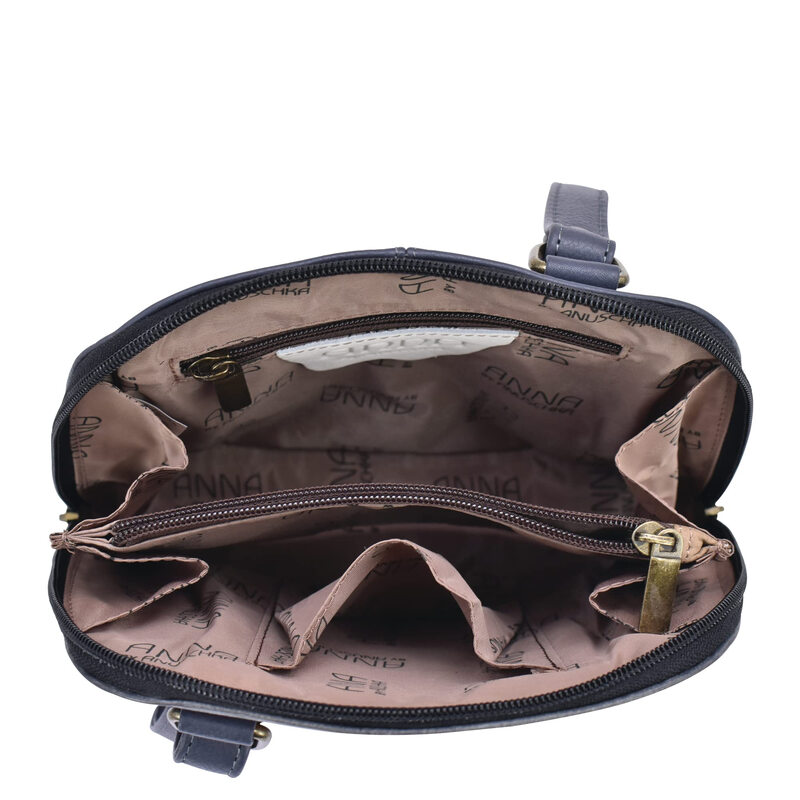 Anna by Anuschka genuine leather three-compartment shoulder bag, Lion Magic Lion Magic Lion One Size