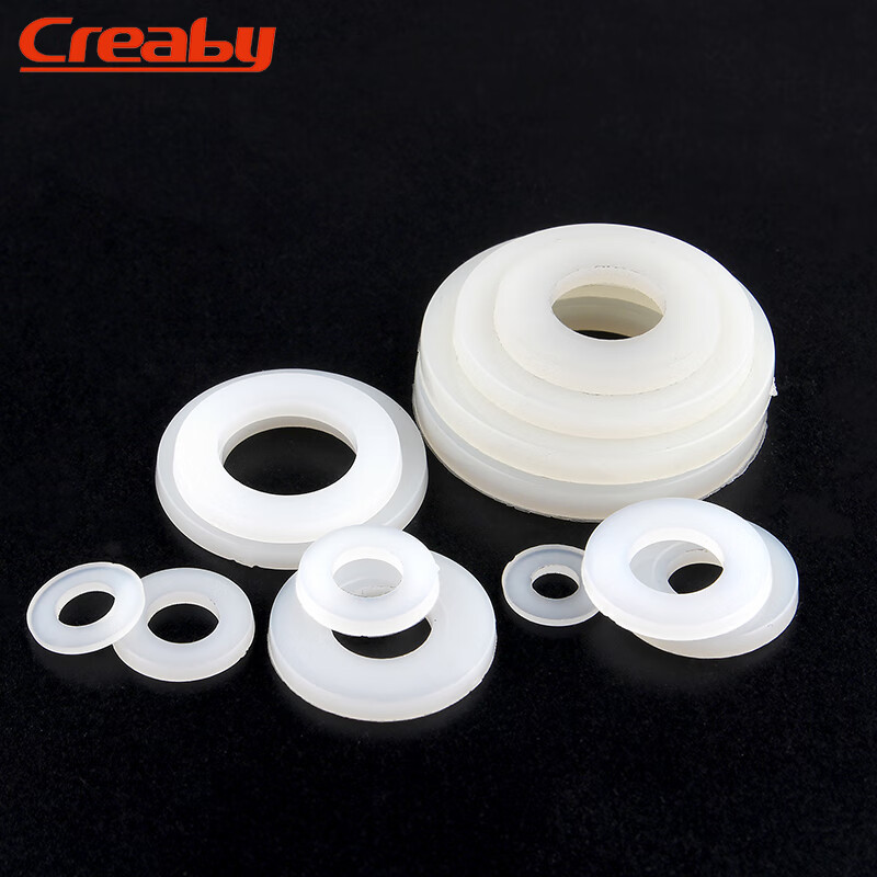 Creaby plastic nylon gasket round insulating flat gasket plastic enlarged rubber gasket washer black M6*12*0.3 100 pieces