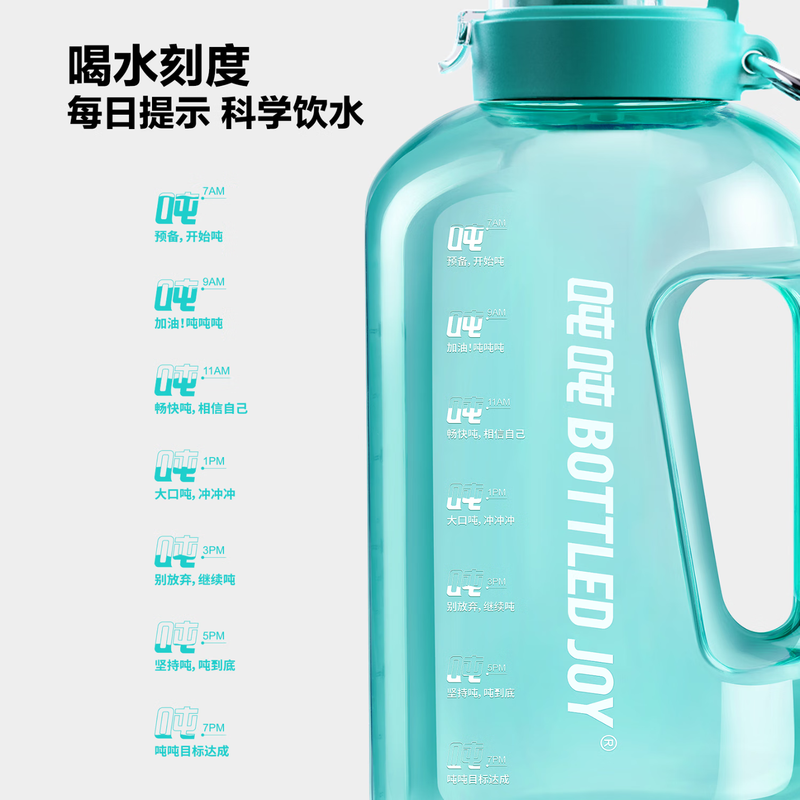 Tons of BOTTLED JOY Classic Generation Sports Water Bottle Set for Men and Women Large Capacity Tons of BOTTLE Fitness Dayton Cup Classic Generation - Black 1.5L + Transparent 2.5L