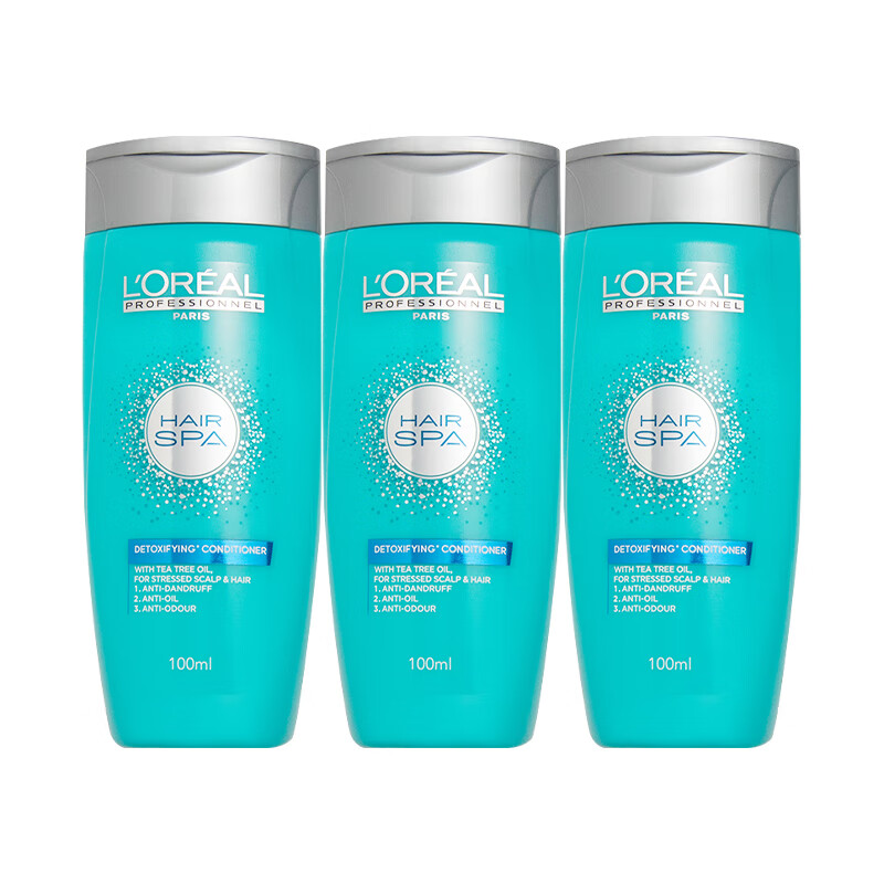 L'Oreal PRO Salon Exclusive Silk Spring Purifying Shampoo and Conditioner 100ml*3 pack, moist and smooth, on clearance.