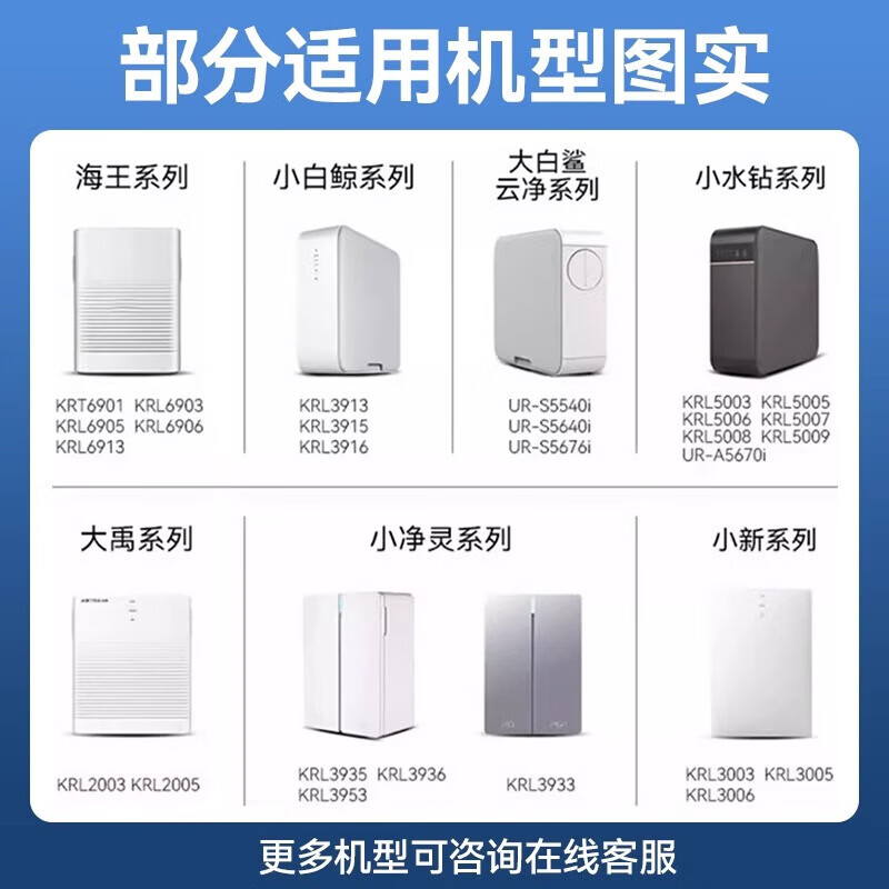 Drill core suitable for Qinyuan water purifier filter element White Whale/Small Rhinestone/Small Jingling series package KRL5003/05/KRL3913/3916 Pull universal PGP composite filter element + CTO carbon rod