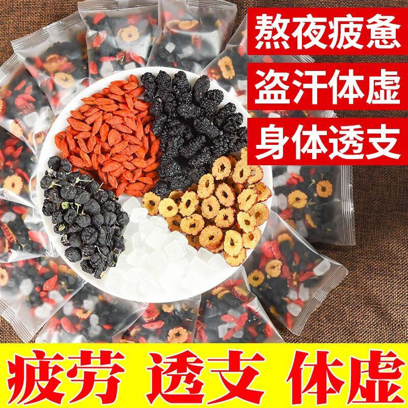 Beijing Tongrentang Vitality Four Treasures Tea nourishes the kidneys and double ginseng Ganoderma lucidum vitality tea nourishes the liver and nourishes qi and blood tea aphrodisiac tea American ginseng men's special long-lasting hardness 1 pack 5g 60 packs standing pack