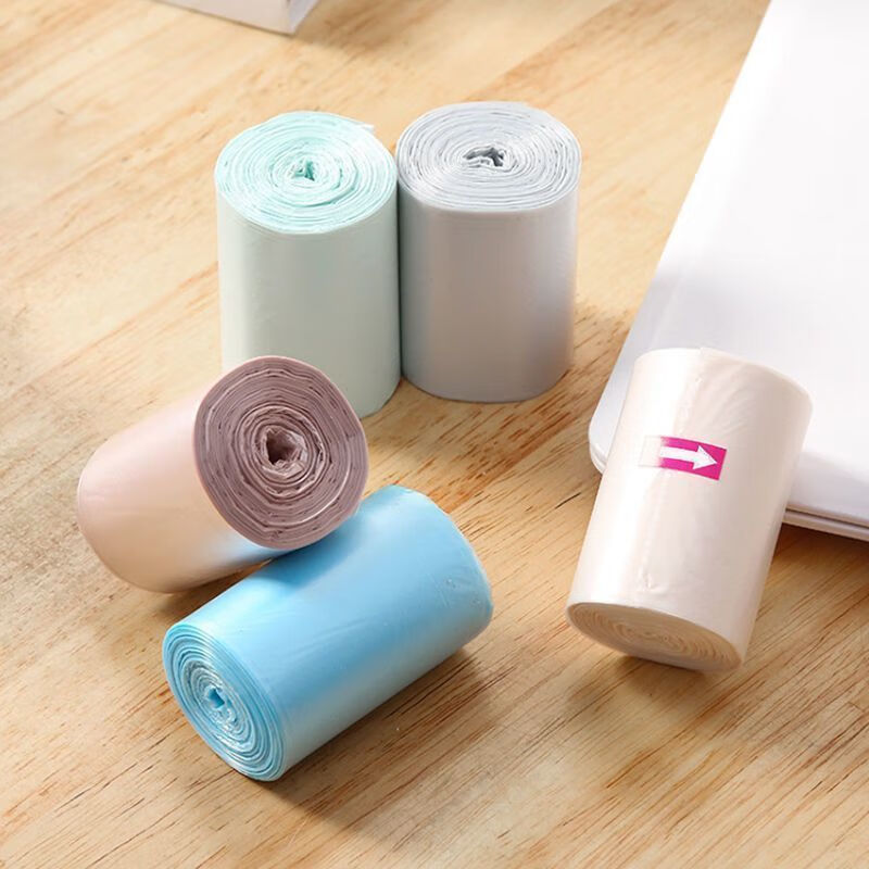 Bun Peng Garbage Bag Small Mini Desktop Thickened Disposable Small Car Cat Litter Cat Feces Trash Can Plastic Bag - Sky Blue Thickened A 150 pieces