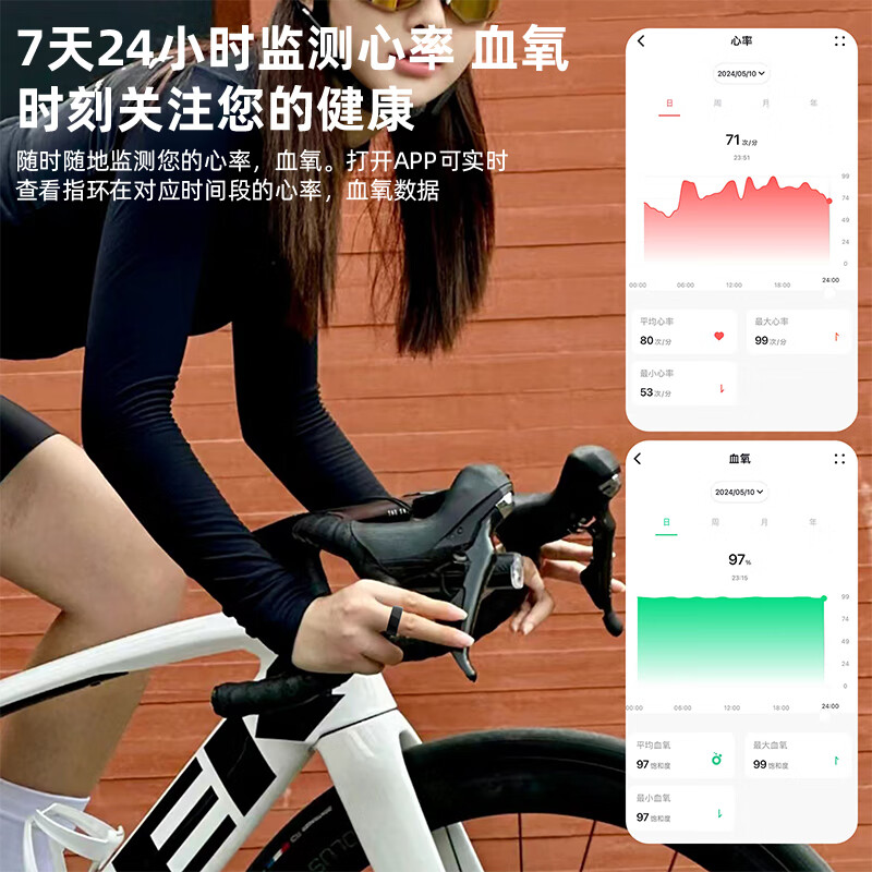 NUIBC smart ring measures blood sugar, blood pressure, blood oxygen, heart rate, risk assessment, smart ring automatically monitors sleep, inter-finger movement, pedometer, remote control, takes photos, depth waterproof, black, blood sugar and blood pressure, size 10, 100-140 pounds recommended, circumference 64mm