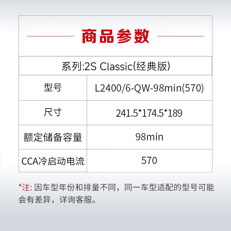 Camel car battery L2400 is suitable for Roewe RX5/i6/RX3/eRX5