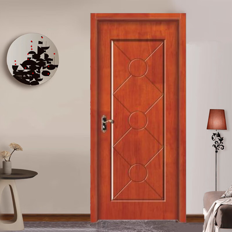 Solid wood bedroom door, oak painted room door, silent suit door, indoor door, room walnut wood door customization, rubber wood painted door 1 style