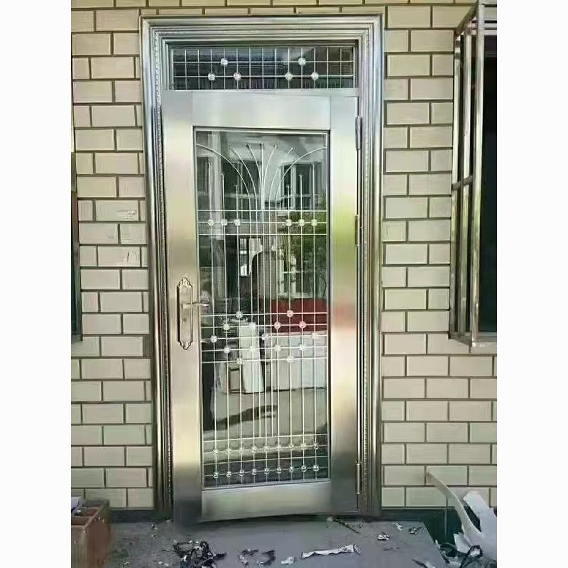 Vinoa 304 stainless steel door thickening can be customized with fountain flower stainless steel double door four-open double door entry door 860*2050 inner package inner left ()