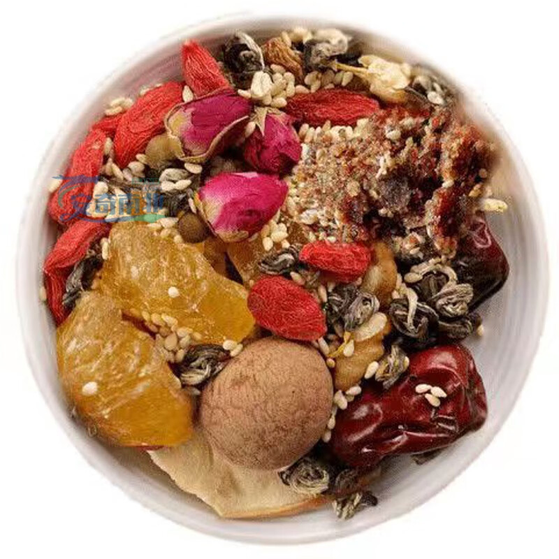 Food Huai Ningxia Babao Tea Rose Sauce Gaiwan Tea Sanbaotai Yinchuan Specialty Authentic Handmade Babao Tea Wolfberry Health Tea Authentic Traditional Old Flavor Babao Tea 1200g 75g*16 bags with rose sauce