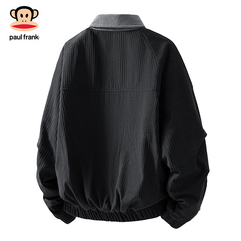 Paul Frank Jacket Men's Autumn and Winter New American Jacket Jacket Men's Lapel Top Autumn Men's Matte Black XL