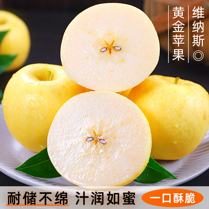Jingdida Shandong Golden Venus Apple, net weight 8.5 catties, single fruit 190g, fresh crisp apples shipped directly from the source with free shipping
