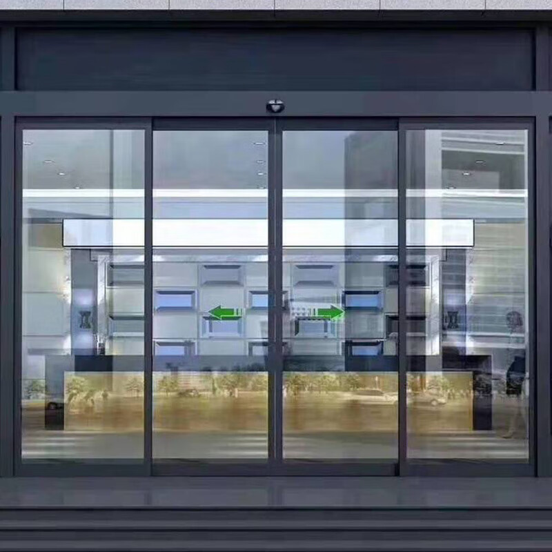 Anshun office building sensor glass door Guiyang automatic sensor door Gui'an New District double automatic sensor door black