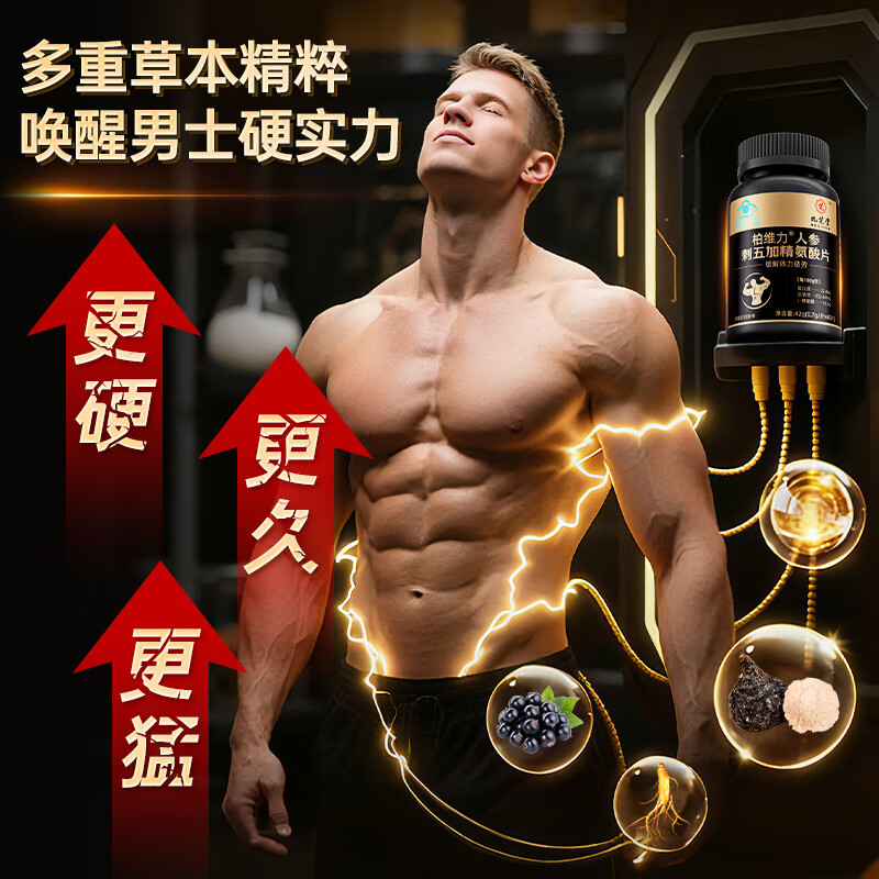 Jiuzhitang Arginine, Ginseng, Maca and Acanthopanax tablets, sperm production, delayed and long-lasting testosterone supplementation, pregnancy preparation and kidney supplement, men's health care products