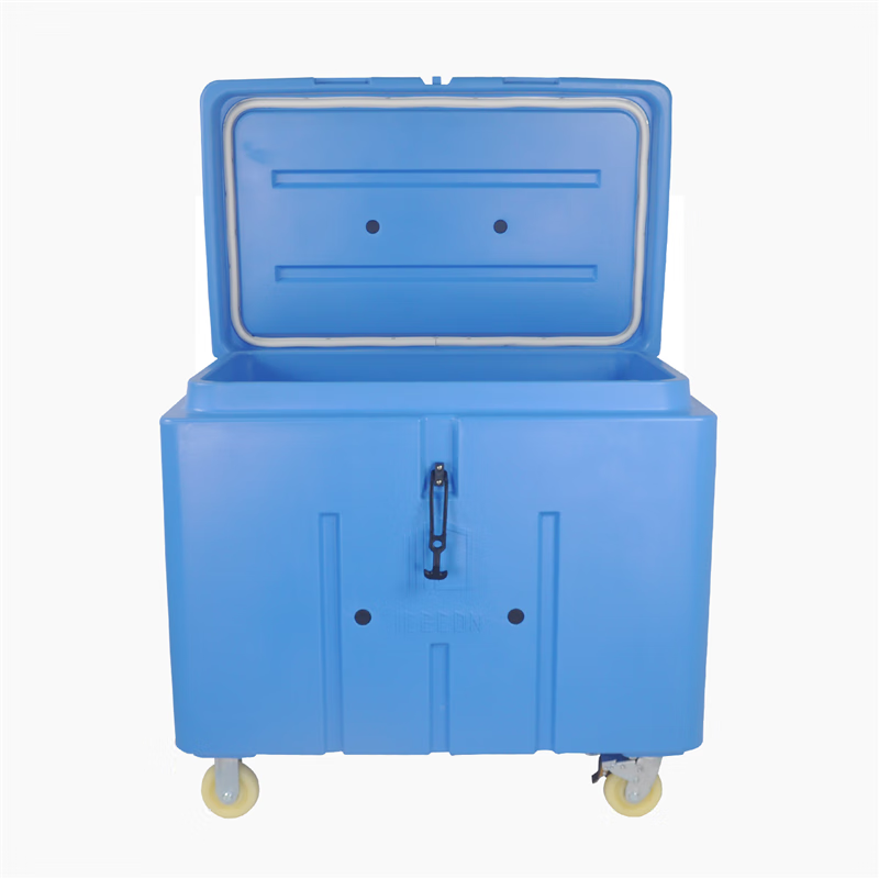 Special ultra-large capacity 320L dry ice storage box, rotomolded thermal insulation refrigeration, resistant to minus 80 degrees low temperature, with wheels for cleaning, 100 liters (packed with 55KG dry ice), stored for 4-5 days