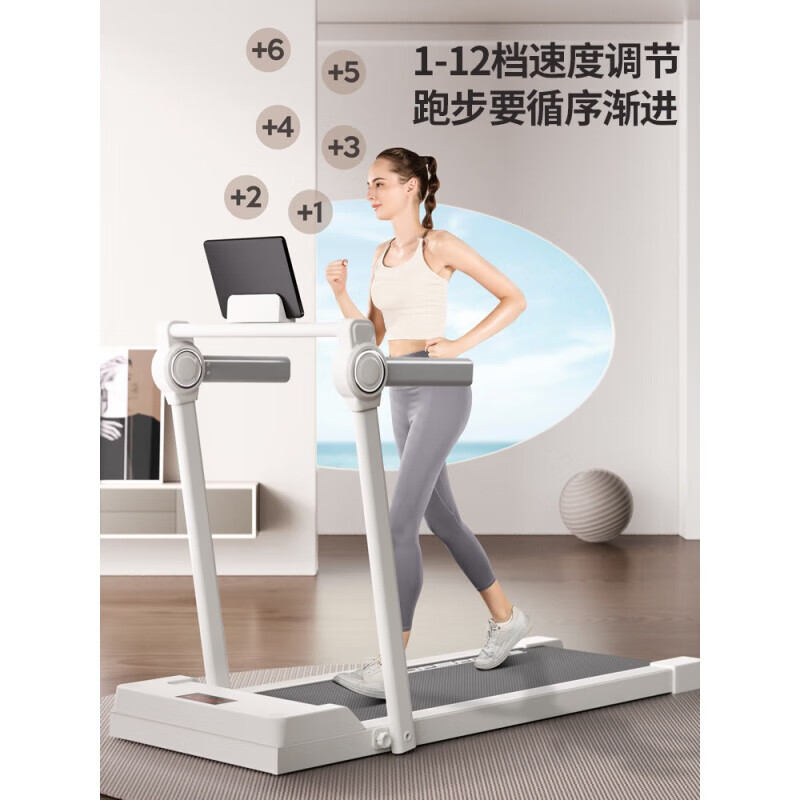 Xiaomi Stone Treadmill Home Folding Small Low-Noise Gym New Aerobic Exercise Electric Flat Treadmill Snow White (APP Bluetooth Connection/Bluetooth Speaker)