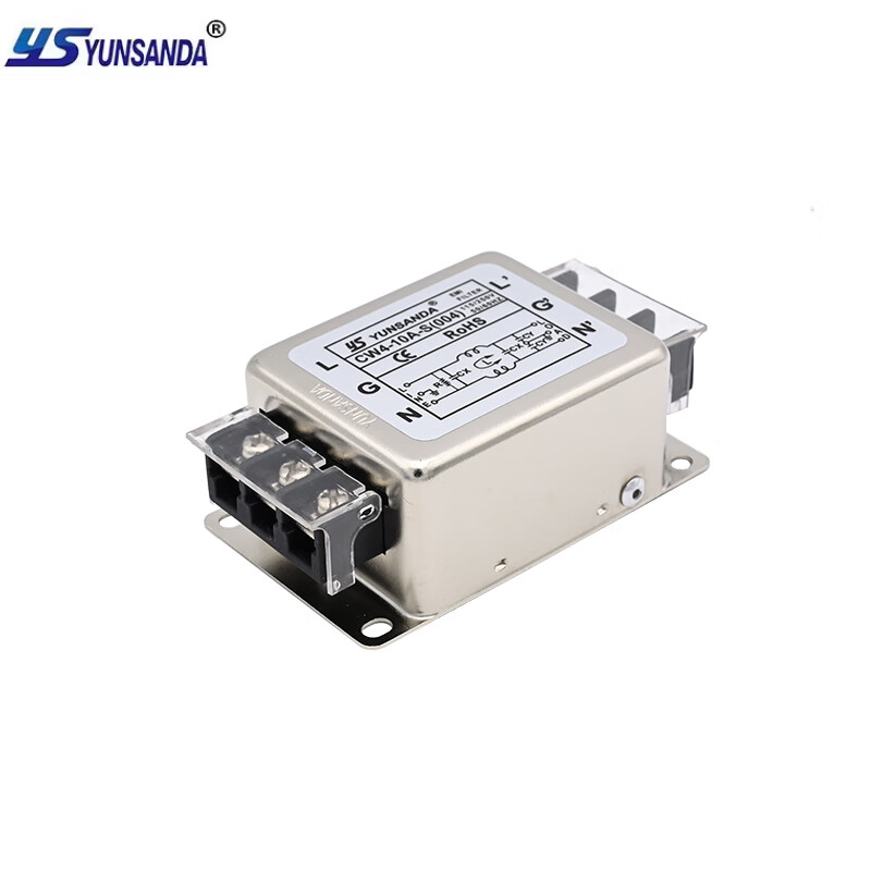 YUNSANDA single-phase 220v AC electromagnetic interference purifier EMI power filter CW4L2-10A-S (004) CW4L2-10A-S single-phase 220V filter