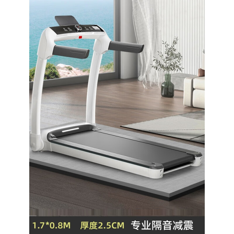 OEING treadmill soundproof shock-absorbing mat floor silent home floor mat shock-proof special rubber mat thickening spinning mat whole sheet extra thick 160*80*4.0 black gray sound insulation