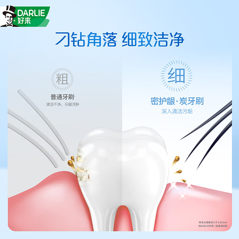 DARLIE Haolai (original black) dense gum care charcoal ultra-soft toothbrush imported charcoal wire antibacterial cleaning gum care 6 pieces