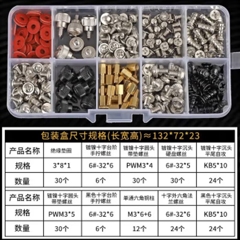 Janes Desktop Computer Host Installation Screw Set DIY Chassis Motherboard Optical Drive Mechanical Hard Drive Power Supply Fan Screw Host Screw Set 228PCS Desktop Computer Laptop Installation Repair Screw Kit