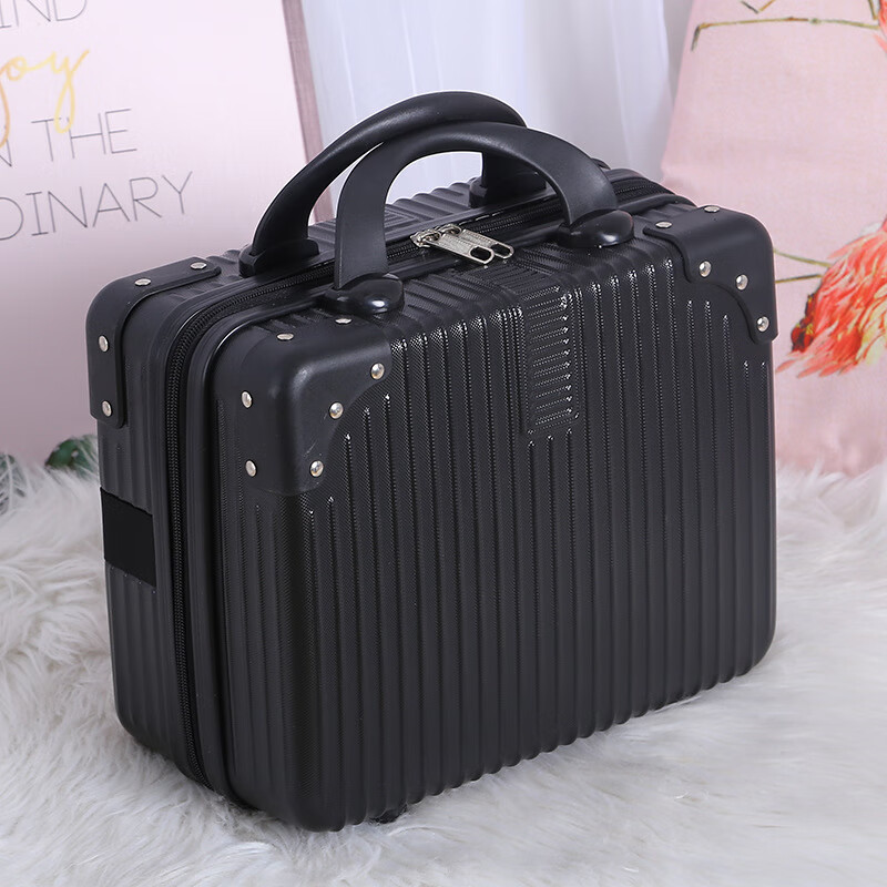 GIOIO mini suitcase 14 inches 16 inches cosmetic case gift souvenir box suitcase storage box travel mini suitcase knight black 14 inches without lock