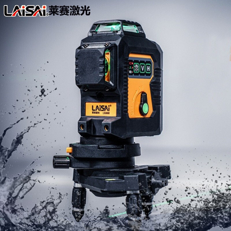 Laisai level meter, green light 12 lines, LSG6666 wall-mounted meter, infrared construction site leveling meter, red light twelve-line strong light marking line meter, line setting meter, upgraded super bright flash LSG6666 green light 12 lines standard
