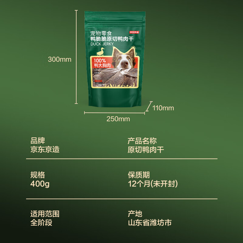 Made in Tokyo, dog snacks and duck jerky 400g, original cut, 0 additions, teeth grinding training reward, becomes a universal pet for puppies