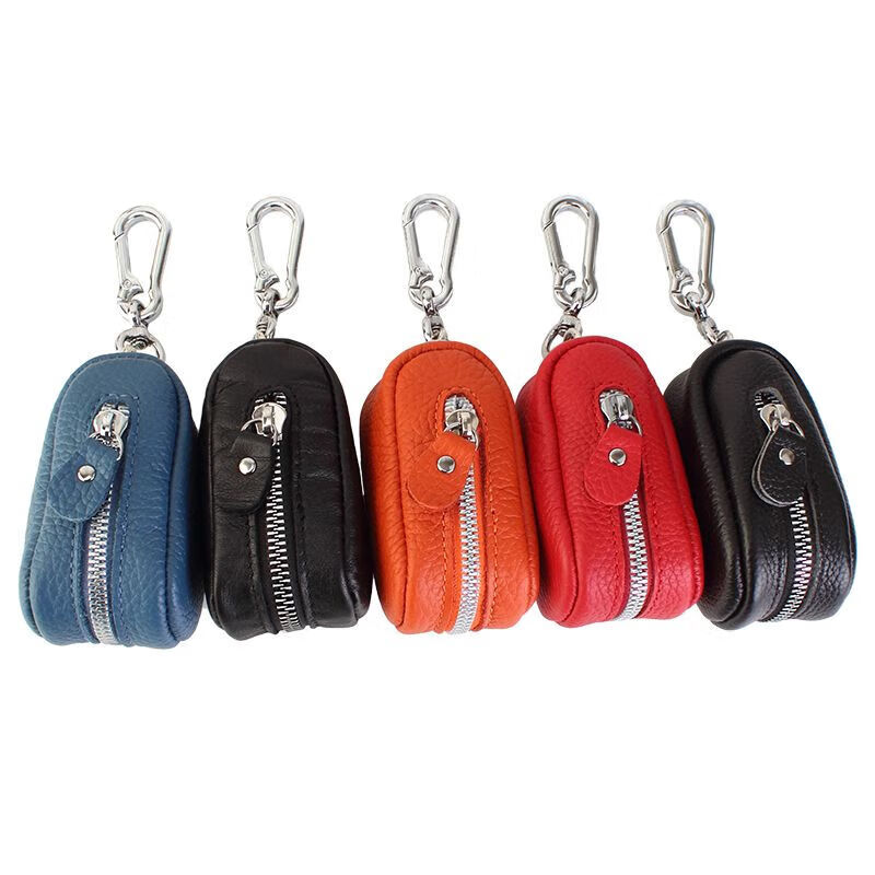 Ye Yu's new key bag large capacity unisex first layer cowhide car key bag waist hanging door genuine leather key bag hanging bag black (first layer cowhide)