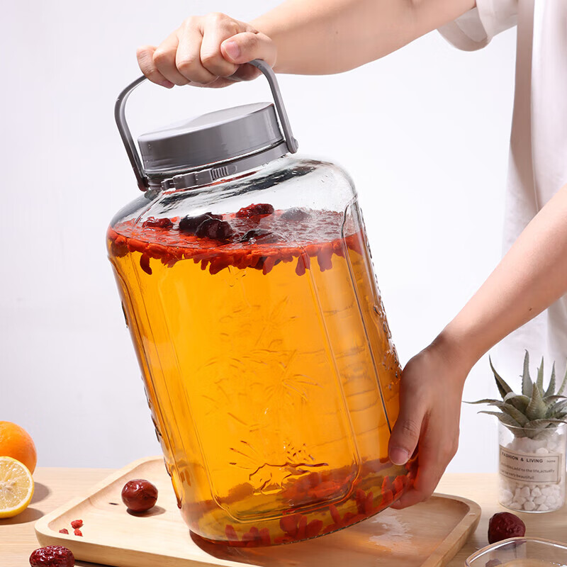 Baijie wine container glass wine bottle wine bottle sealed glass jar wine barrel pickle jar pickle jar 20 catties