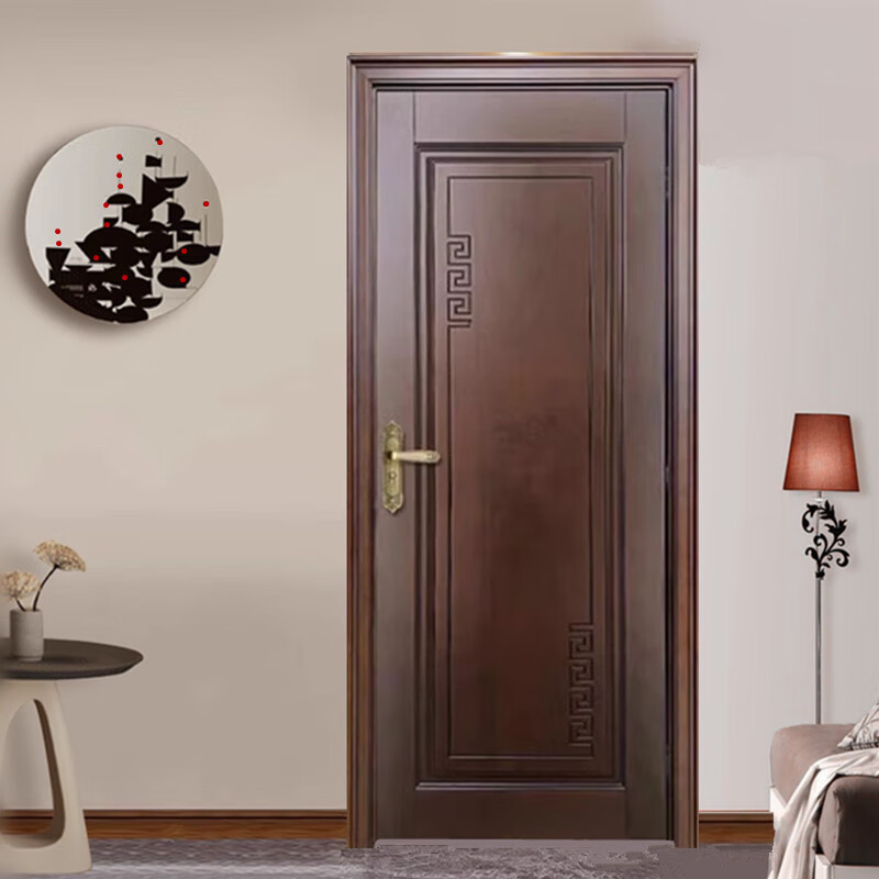 Solid wood bedroom door, oak painted room door, silent suit door, indoor door, room walnut wood door customization, rubber wood painted door 1 style