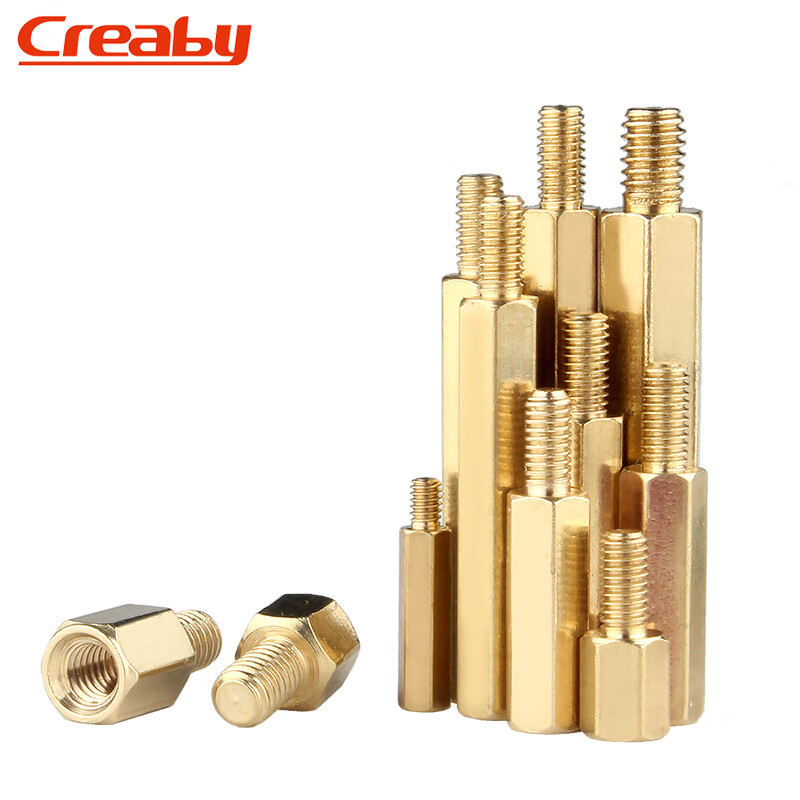 Creaby hexagonal copper column single-head spacer column support column copper screw column copper nut column chassis isolation column M4*22+6 5 pieces