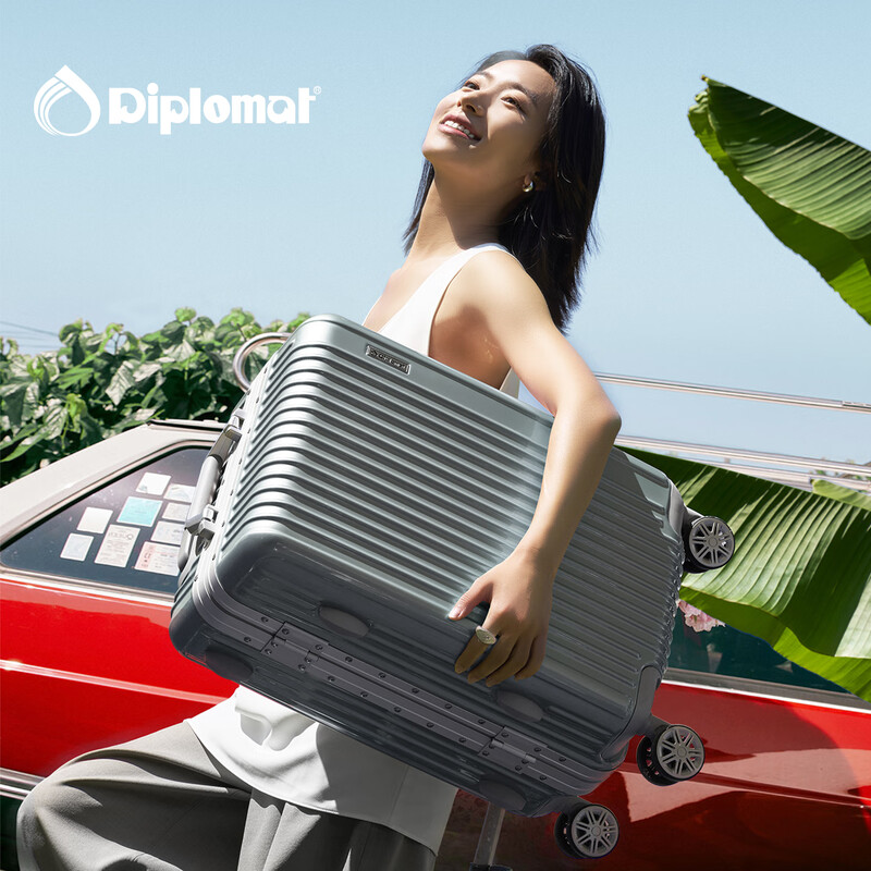 Diplomat Diplomat Aluminum Frame Suitcase Large Capacity 25-inch Trolley Case Starlight Men's and Women's Password Suitcase TC-9033