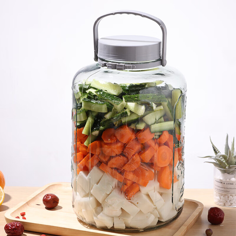 Baijie wine container glass wine bottle wine bottle sealed glass jar wine barrel pickle jar pickle jar 20 catties