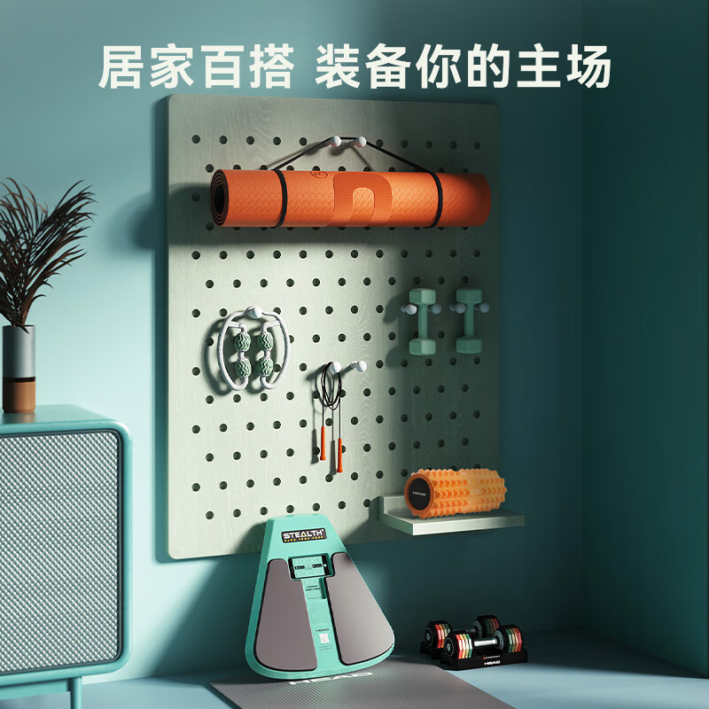 HEAD flat support training mat, abdominal board push-up board, core training fitness multi-functional abdominal wheel, 4 games permanently free, mint green 2024 model + free mobile phone holder