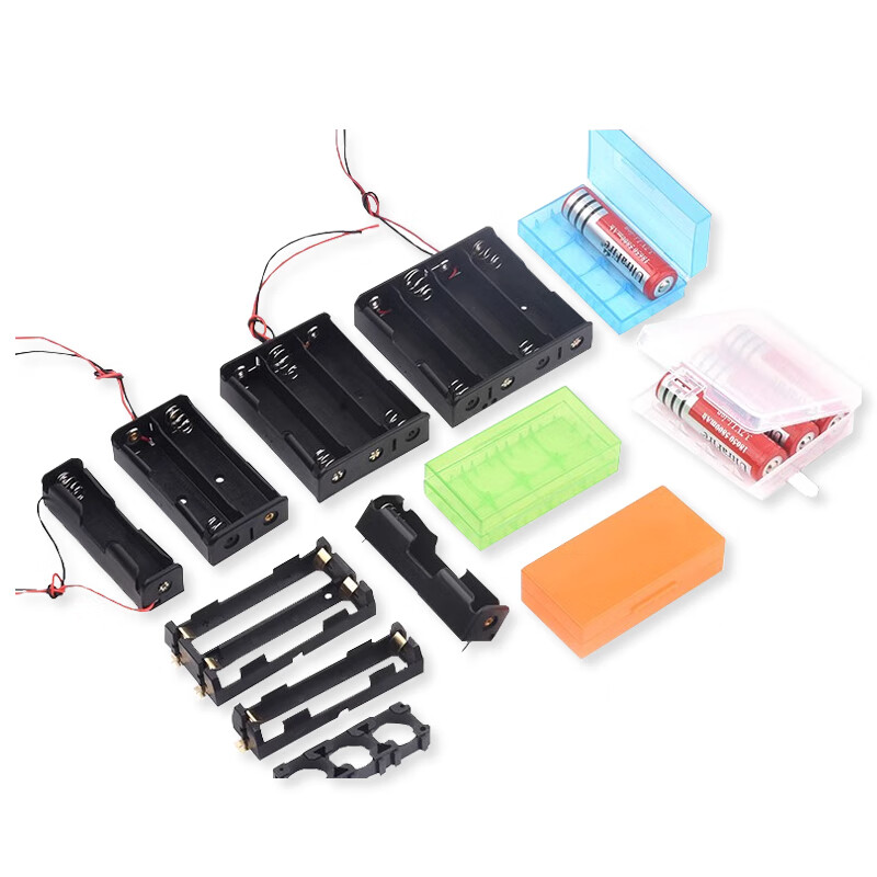 18650 battery box 1/2/3/4 cells one/two/three/four cells parallel series two-cell triple combination bracket 18650 battery box 1 cell (2 pieces)