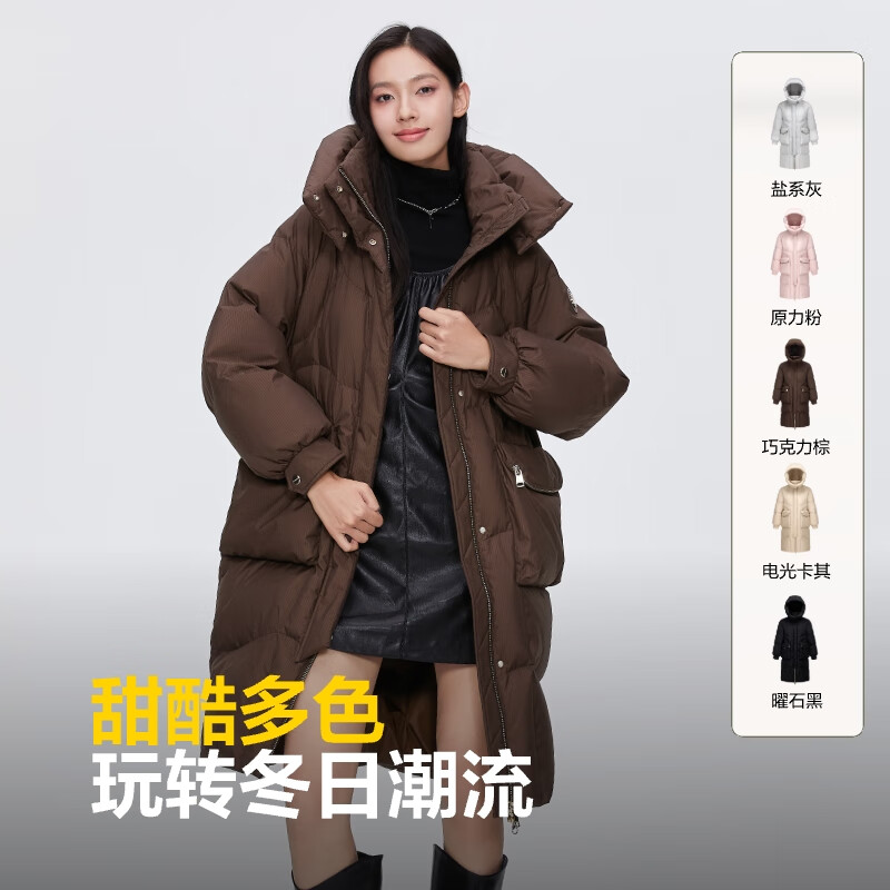Bosideng Winter Black Gold Series Down Jacket Women's Mid-Length Removable Hat 90 Down Shopping Mall Same Style Jacket