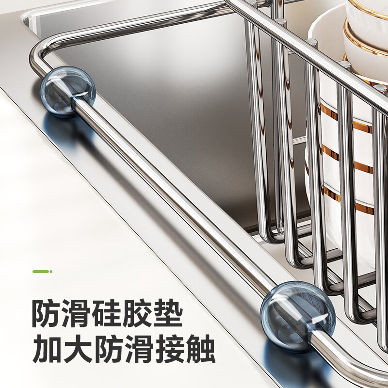 Shuaishi Kitchen Sink Storage Rack Bowl Rack 304 Stainless Steel Retractable Drainage Dish Basket Wash Basin Pool Storage Rack Bold 304 Dish Card Slot Model-Telescopic Universal