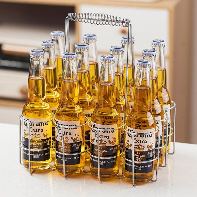 Qixuan beer rack shelf wine carrier frame wine basket basket commercial bar KTV hand rack special large size (thick line)