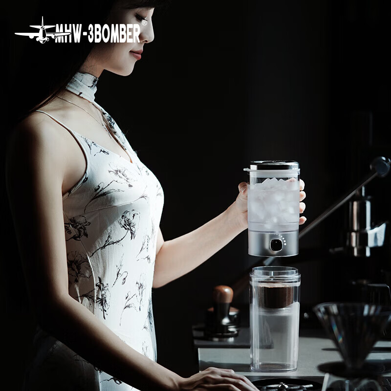 MHW-3BOMBER Bomber Bingqin Ice Drop Pot Summer Cold Brew Pot Drip-type Large Capacity Household Coffee Cold Brew Cup Cold Brew Cup Bingqin Ice Drop Pot - Transparent Color - 400ml