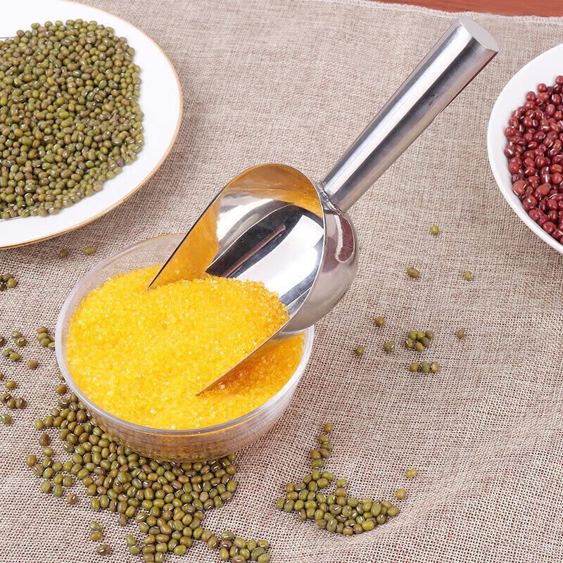 Baijie stainless steel ice shovel, grain shovel, dried fruit shovel, rice shovel, flour tea leaf, sugar, melon seeds, popcorn, household food shovel