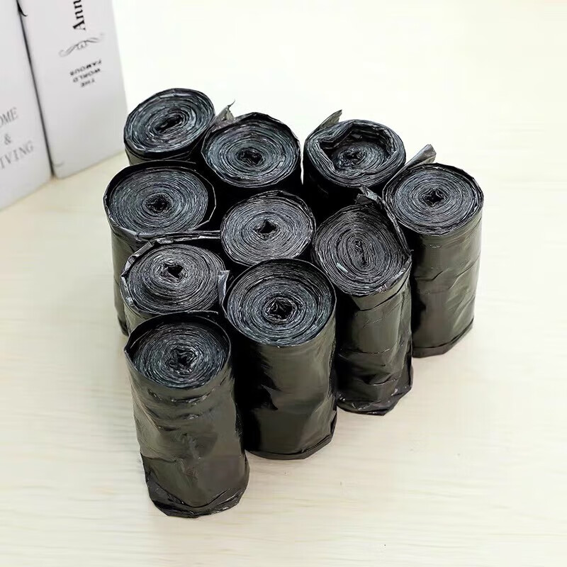 Thickened garbage bag household large kitchen bucket black breakpoint affordable packaging breakpoint garbage bag one roll