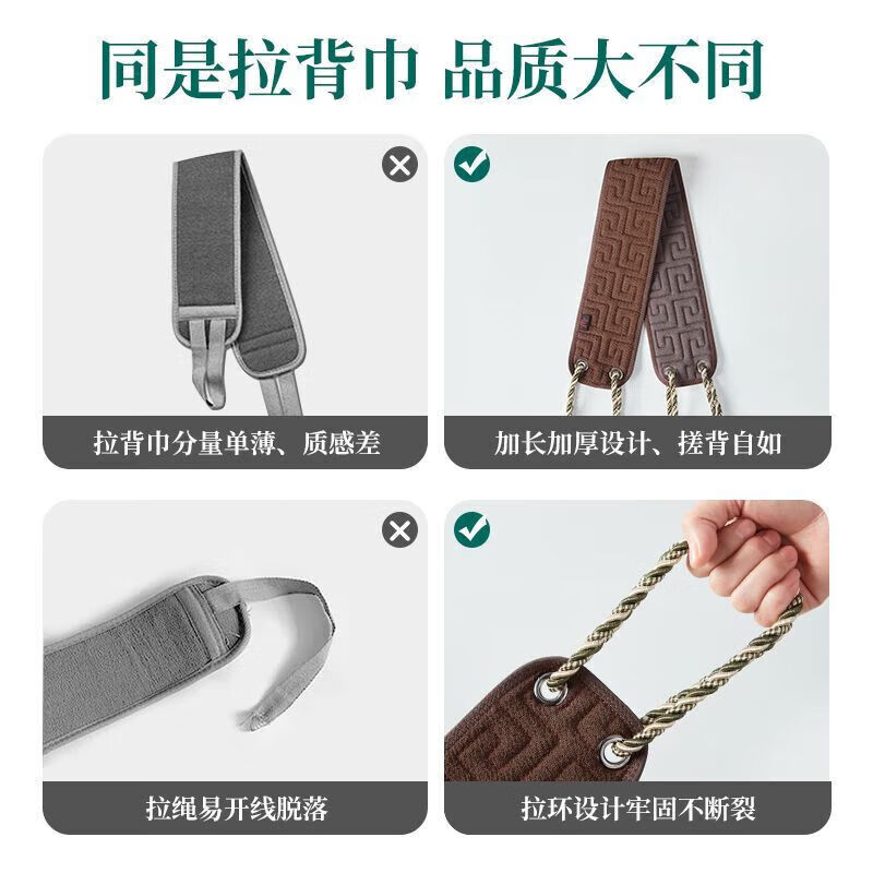 Bath towel, men's special bath towel, powerful mud rub artifact, household back rub, long strip back bath glove, AB face pull back strip + AB bath towel, dark blue