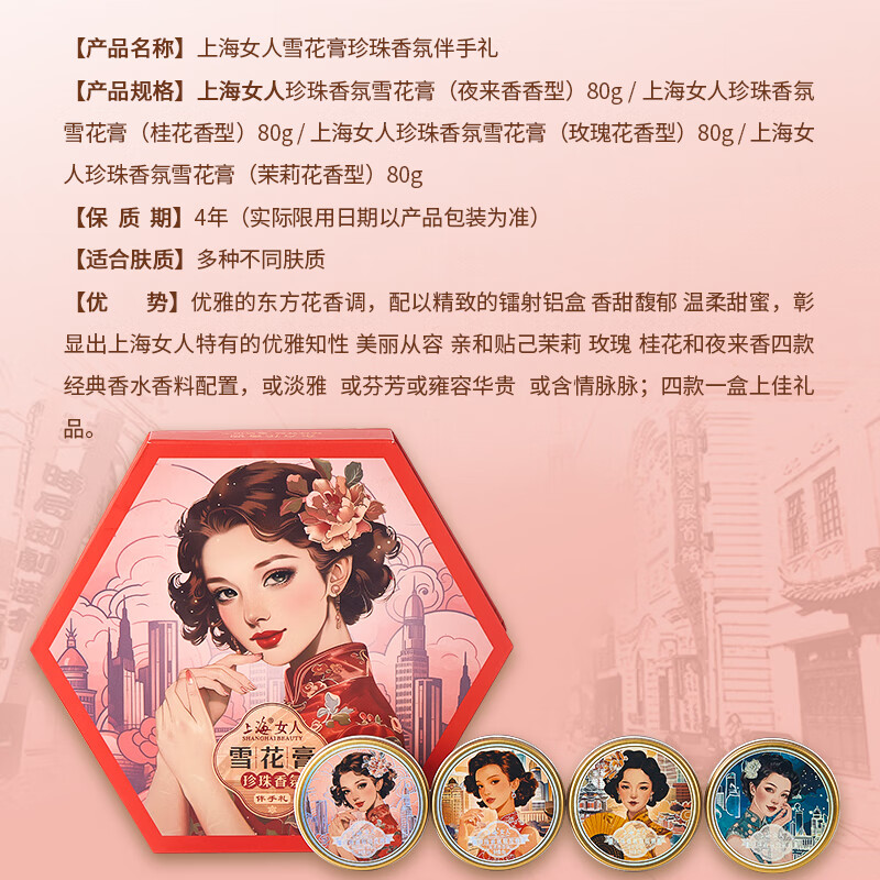 Shanghai Pearl Fragrance Cream Skin Care Set Gift Box Hand Care Cream Birthday Valentine’s Day New Year’s Gift Souvenir