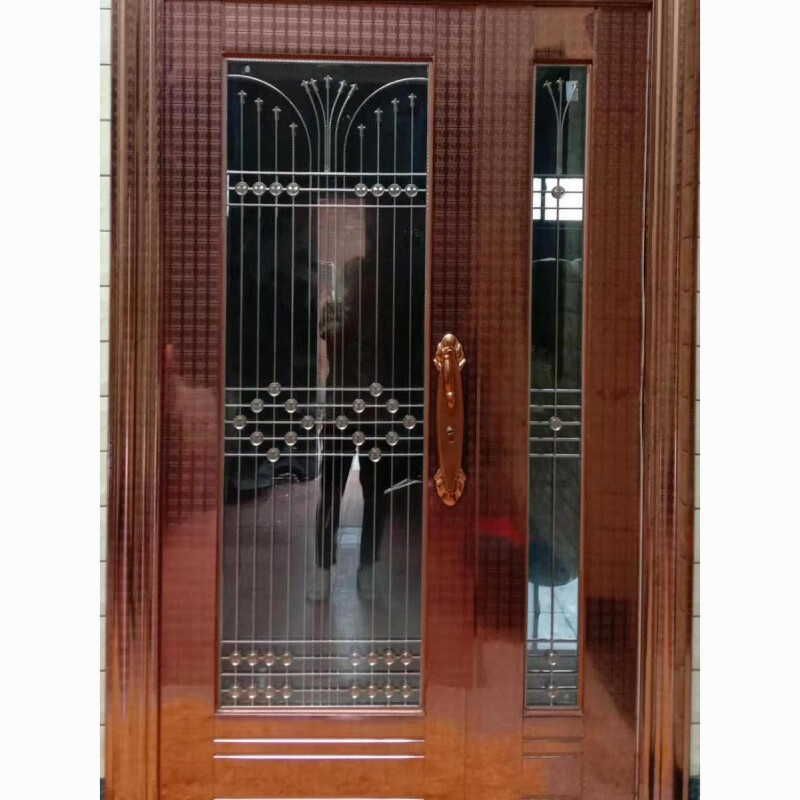 Vinoa 304 stainless steel door thickening can be customized with fountain flower stainless steel double door four-open double door entry door 860*2050 inner package inner left ()