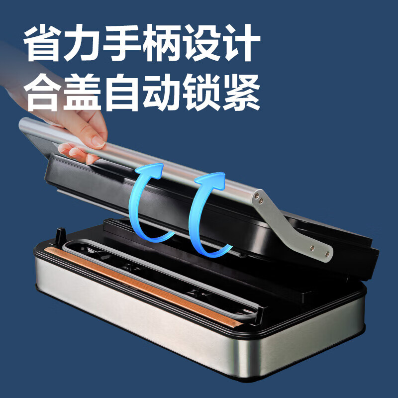 Deli large commercial large suction vacuum sealing machine vacuum packaging machine food plastic sealing fully automatic vacuum machine dry and wet LM891 free 2 vacuum rolls + 30 vacuum bags