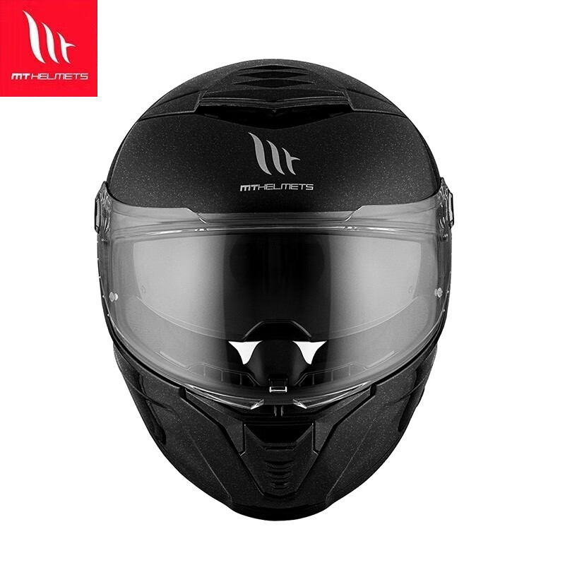 MT HELMETS motorcycle helmet Thor 4 full-face helmet with large tail fin for men and women summer breathable motorcycle racing double lens 3C certification flash black (standard transparent lens) XL