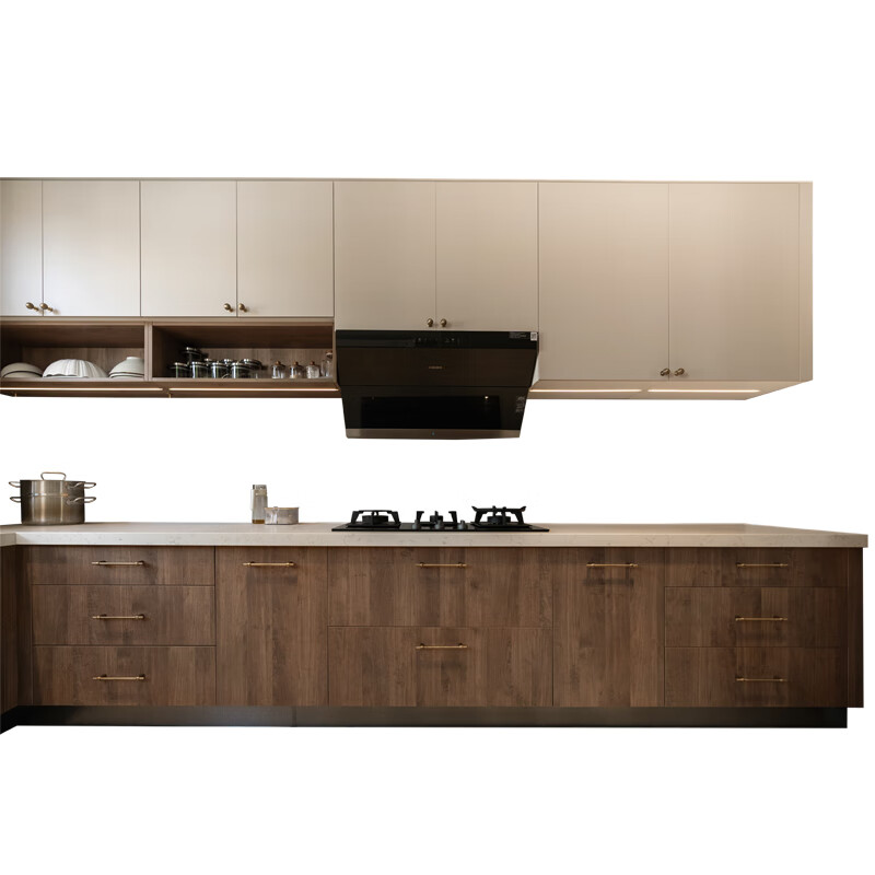 Huili's Xi'an cabinet overall modern open one-piece U-shaped kitchen solid wood kitchen cabinet design and decoration custom-made appointment measurement design