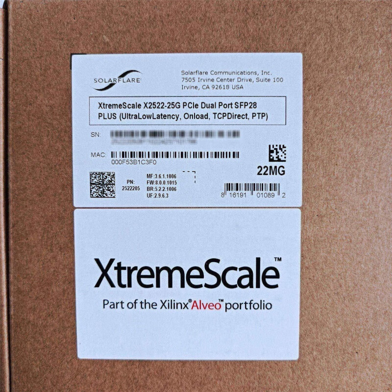 New solarflare SFN8522 X2522-25G-PLUS low-latency 10G network card SFN8522 work package