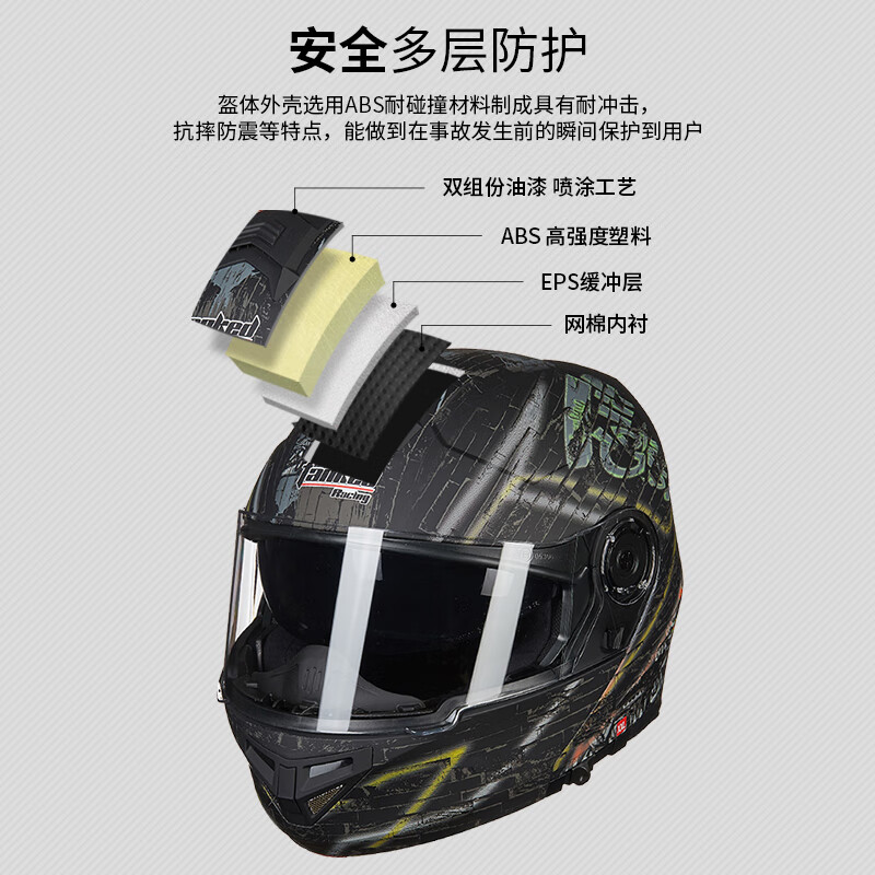 Tank motorcycle helmet T270 open-face helmet 3C double lens four-season anti-fog safety helmet sub-black 66 road XL