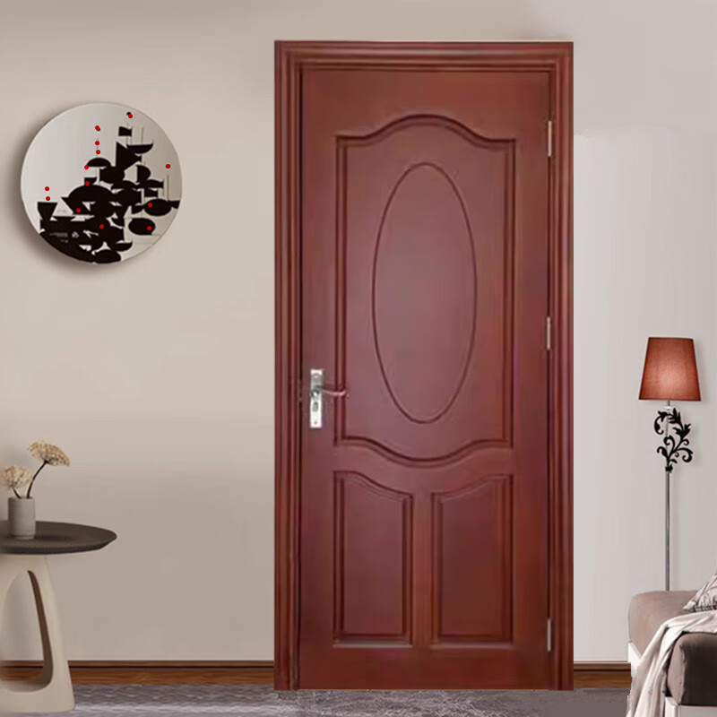 Solid wood bedroom door, oak painted room door, silent suit door, indoor door, room walnut wood door customization, rubber wood painted door 1 style