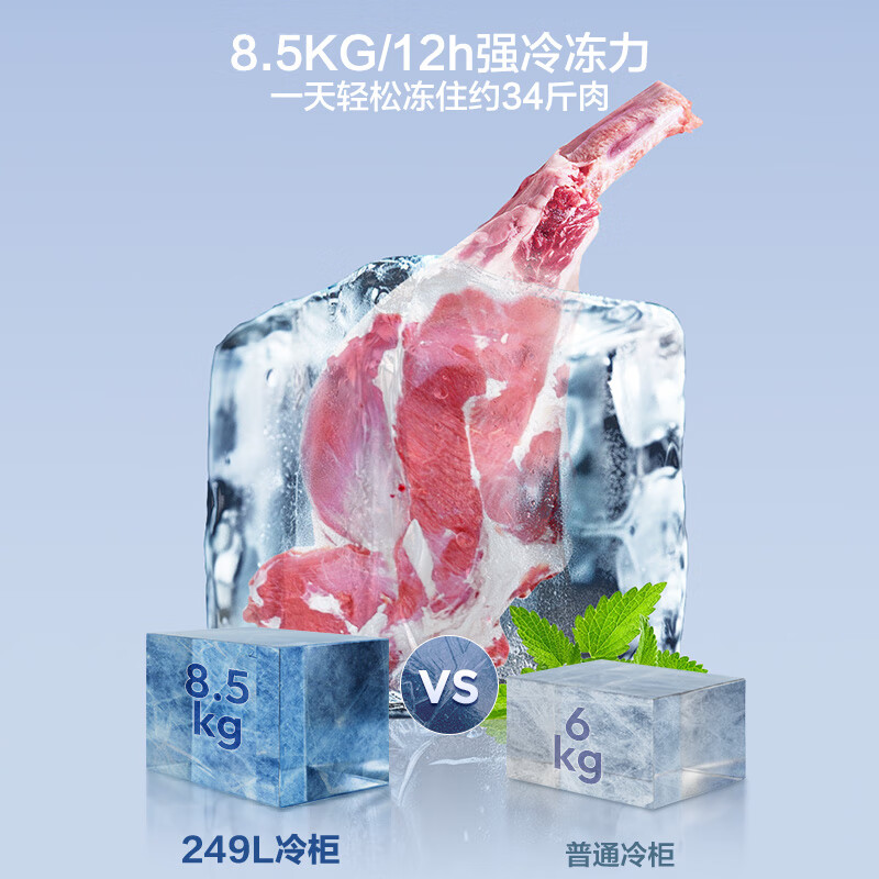 Hisense 249-liter single-temperature household freezer, first-class energy efficiency, uniform cooling, quick-freezing, deep-cooling, fresh-locking freezer, BD/BC-249ZNUMA refrigerator